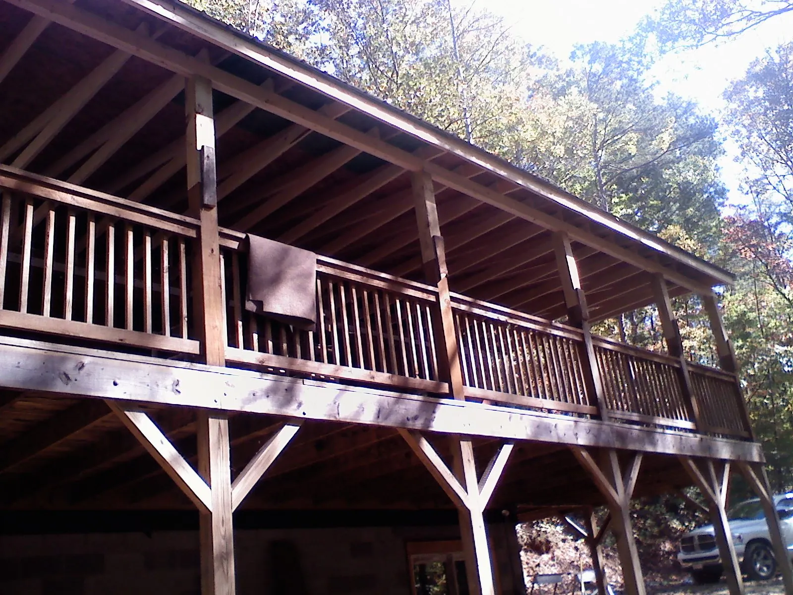 Timber framing under a new elevated porch and deck — Roof Leak Repair in Chappaqua by Roofing Brothers